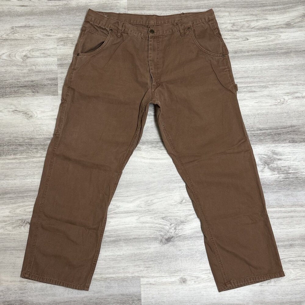 Key Pants Mens 40x30 Brown Relax Fit Dungarees Duck Carpenter Trucker